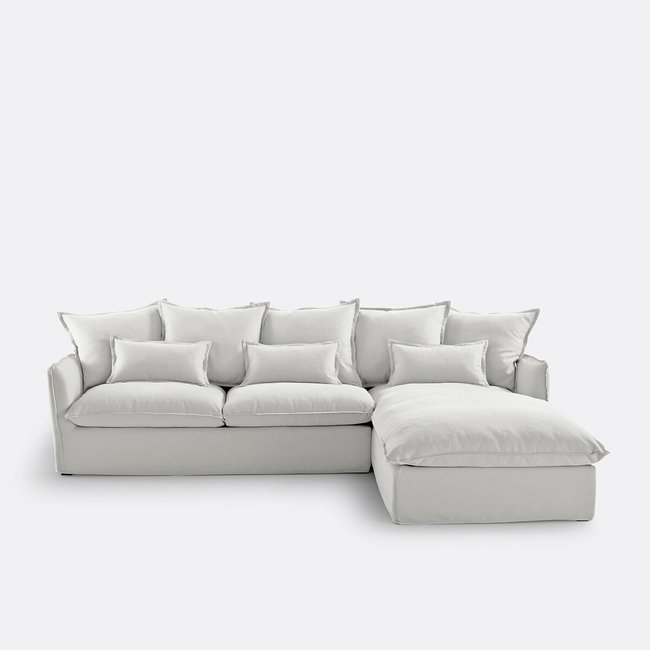 Divano angolare cotone lino, Odna bianco LA REDOUTE INTERIEURS