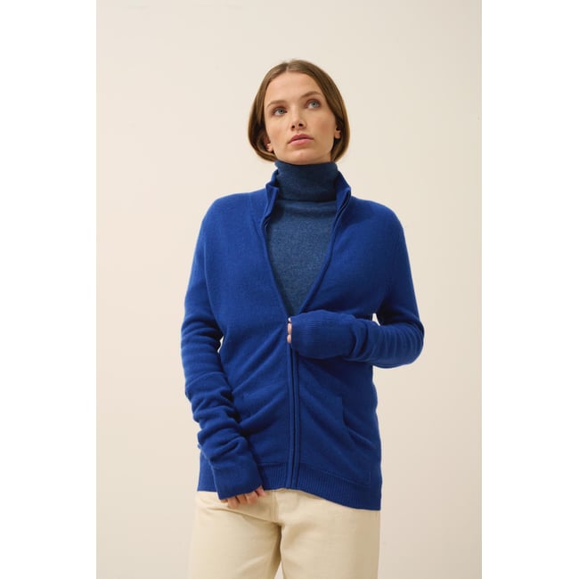 Gilet Zippé Col Montant Outremer Ayr bleu foncé <span itemprop=