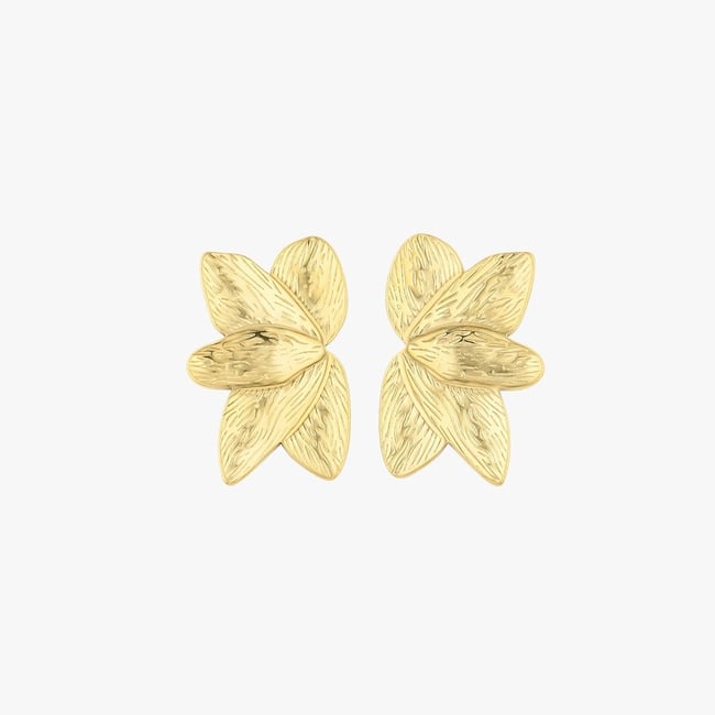 Boucles d'oreilles demi-fleurs acier inoxydable aucun <span itemprop=