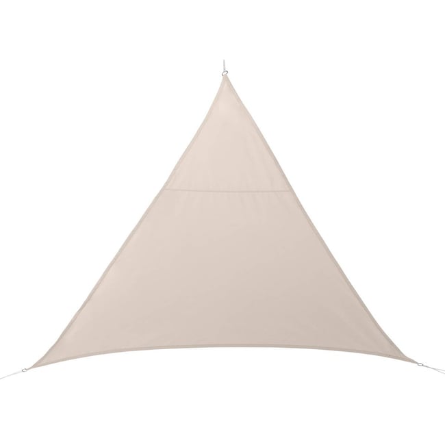 Voile d'ombrage triangulaire 3x3m déperlante CURACAO blé <span itemprop=