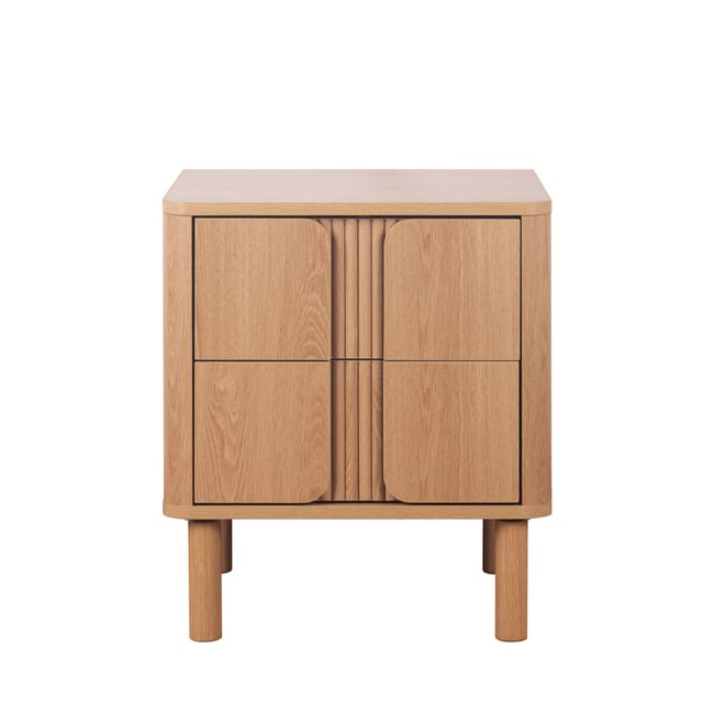 Table de chevet 2 tiroirs en bois- NOA Couleur bois clair <span itemprop=