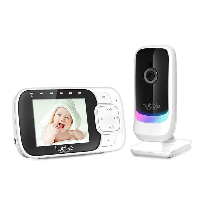 Nursery View Glow 2.8 Video Baby Monitor, white, HUBBLE