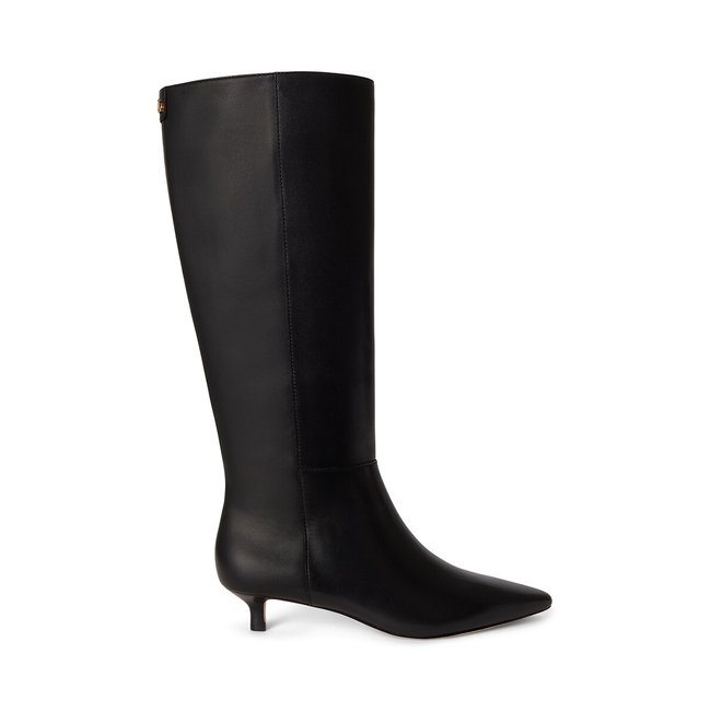 Bottes kitten-heel en cuir, FRANCESCA noir <span itemprop=