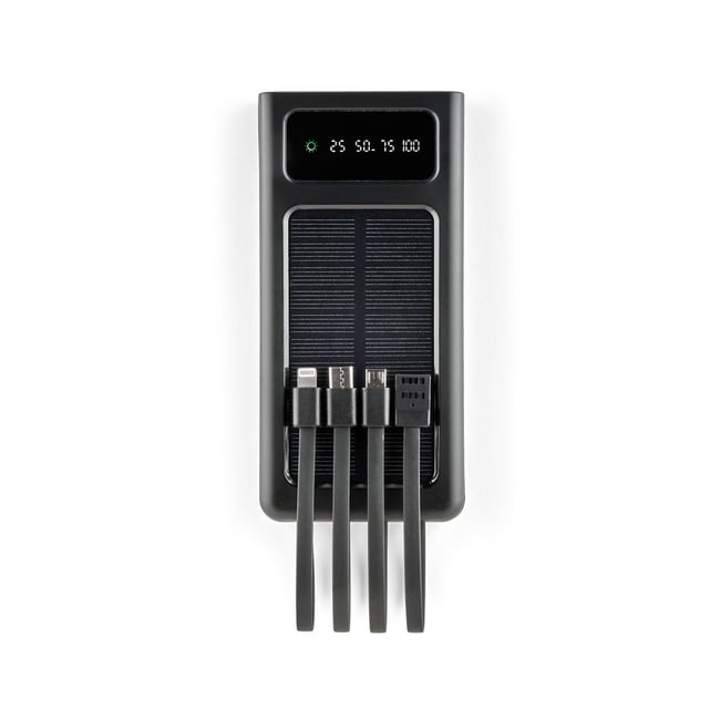 Batterie externe solaire 10 000 mAh noir <span itemprop=