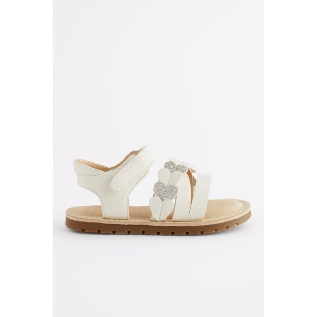 Sandales avec cœur coupe classique blanc <span itemprop=