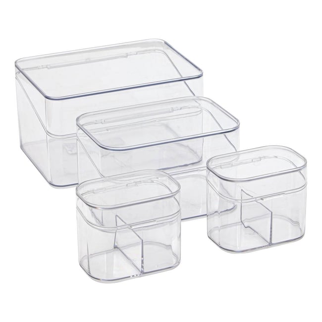 Organiseur de tiroir 4 pièces Couleur transparent <span itemprop=
