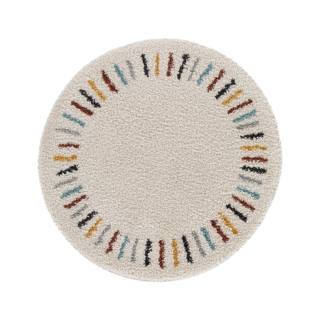 Tapis enfant rond tout doux ARPEGE Couleur beige clair <span itemprop=