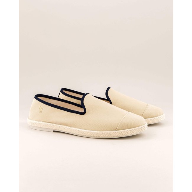 Espadrille homme coton recyclé beige marine CENITZ beige marine <span itemprop=