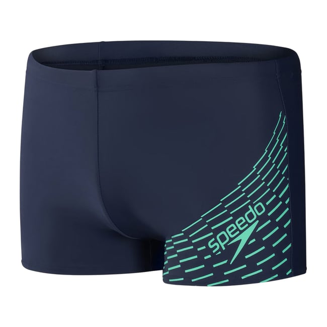 Short de bain motif/style à rayures MEDLEY bleu marine / vert <span itemprop=