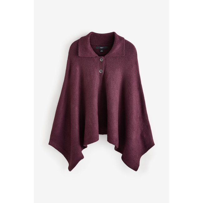 Poncho à col prune <span itemprop=