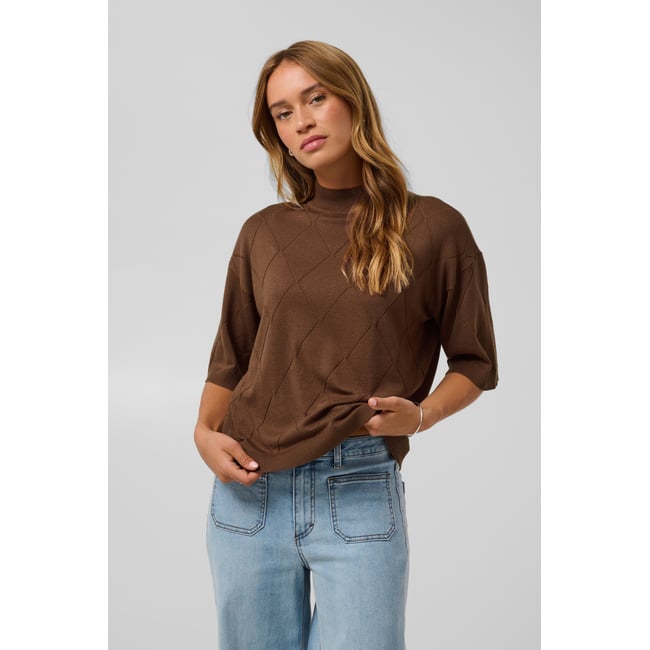 Pullover tricoté vert carafe <span itemprop=