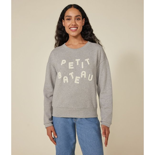 Sudadera de felpa gris claro jaspeado <span itemprop=