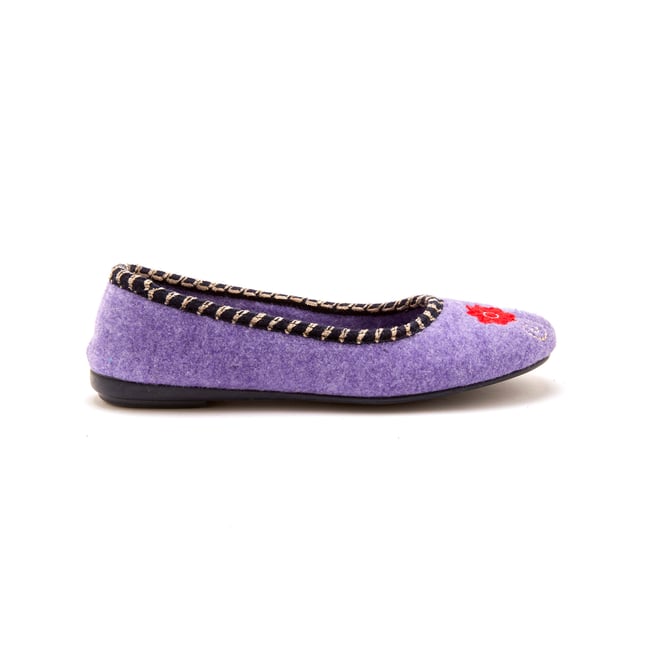 Ballerines d'intérieur violine <span itemprop=