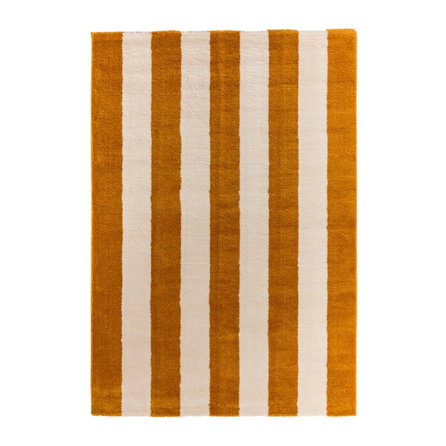 Tapis intérieur rectangulaire contemporain PABLO Couleur ocre / blanc <span itemprop=