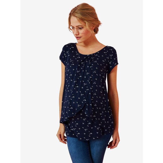 T-shirt Pans Croisés Pour Allaiter encre imprimé <span itemprop=