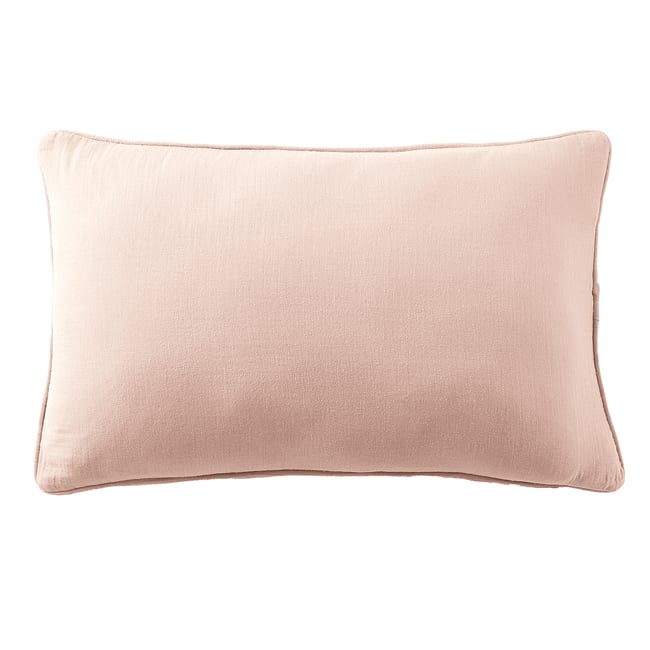 Coussin rectangulaire déhoussable 40x60 cm Gaze de Coton Terra Guimauve guimauve <span itemprop=