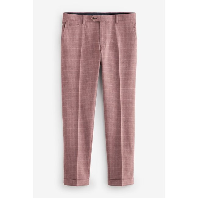 Pantalon de costume skins à carreaux rose <span itemprop=