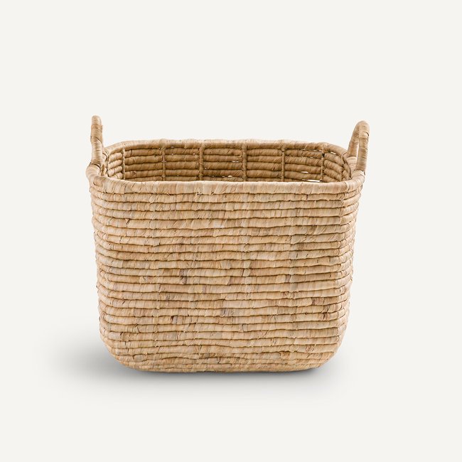 Cesta rectangular de jacinto de agua, Kunda natural <span itemprop=
