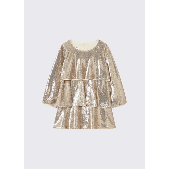 Robe avec paillettes or <span itemprop=