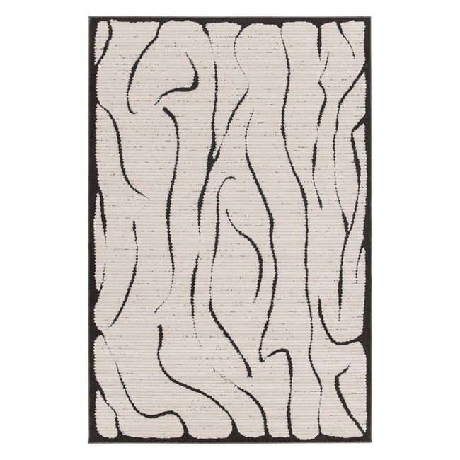 Tapis effet haut-bas très doux MIRAGE Couleur noir intense <span itemprop=