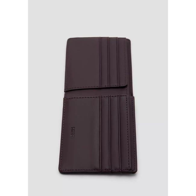 Portefeuille avec effet grainé marron <span itemprop=