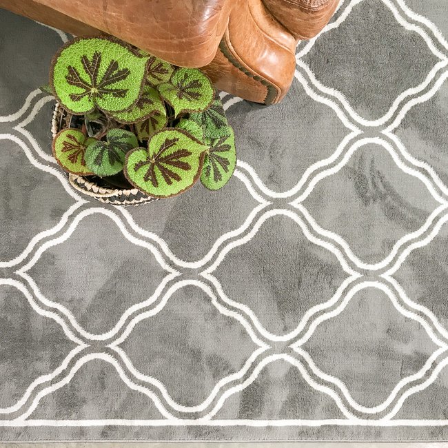 Tapis traditonnel, effet vieilli, OSCAR Couleur gris foncé <span itemprop=