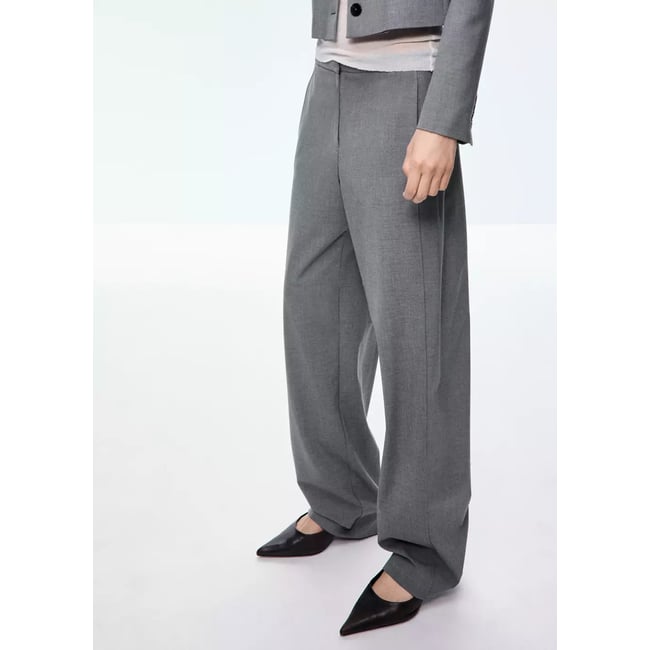 Pantalon droit détail coutures gris <span itemprop=