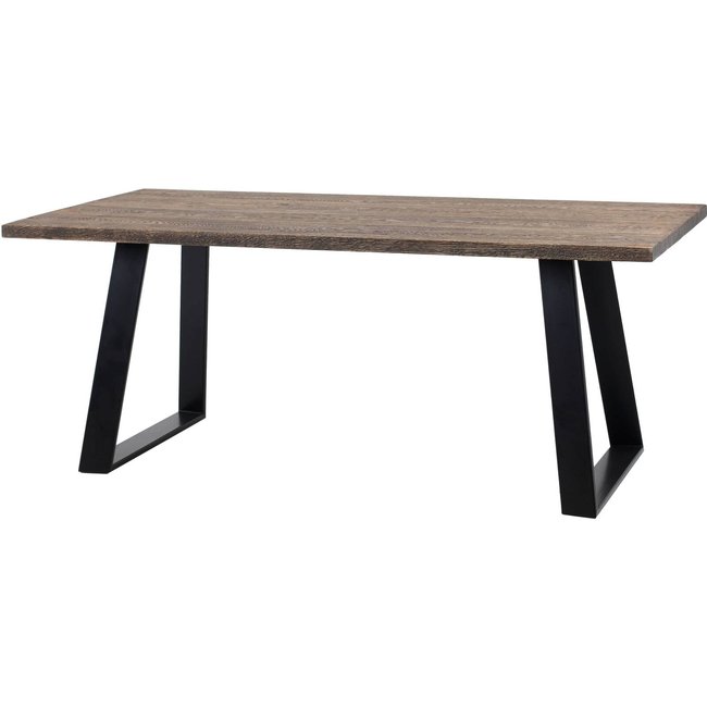 Table à diner bois massif, Hofer Couleur noir, bois clair <span itemprop=