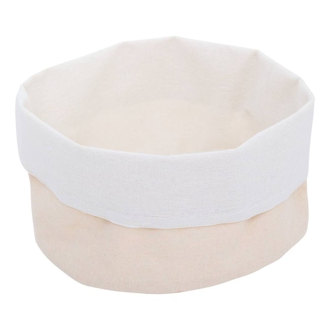 Corbeille à pain ronde en tissu ESSENTIELS Couleur beige <span itemprop=