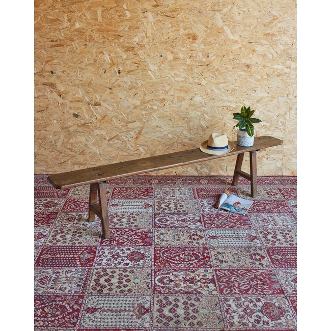 Banc de ferme en bois Antoine N°430 - Bon état Couleur bois clair <span itemprop=
