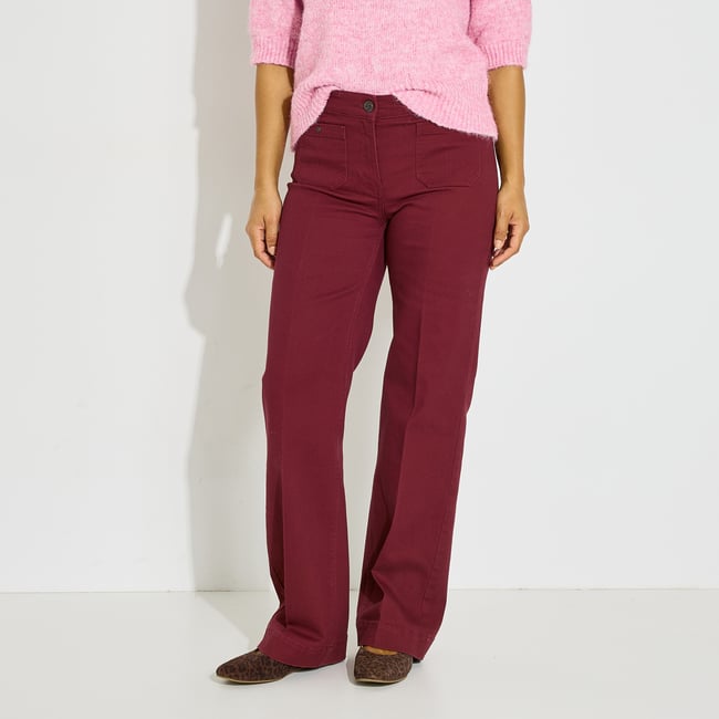 Jean flare GENOVA F02 orange bordeaux <span itemprop=