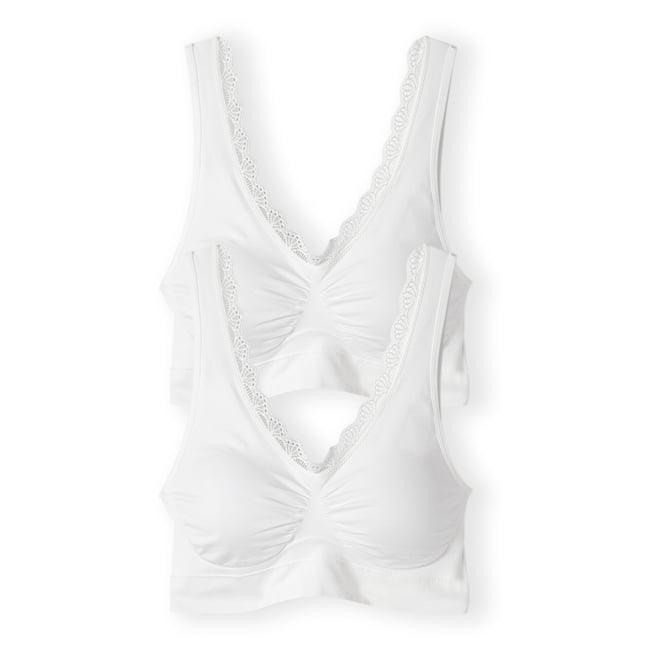 Brassières sans coutures - Lot de 2 blanc <span itemprop=