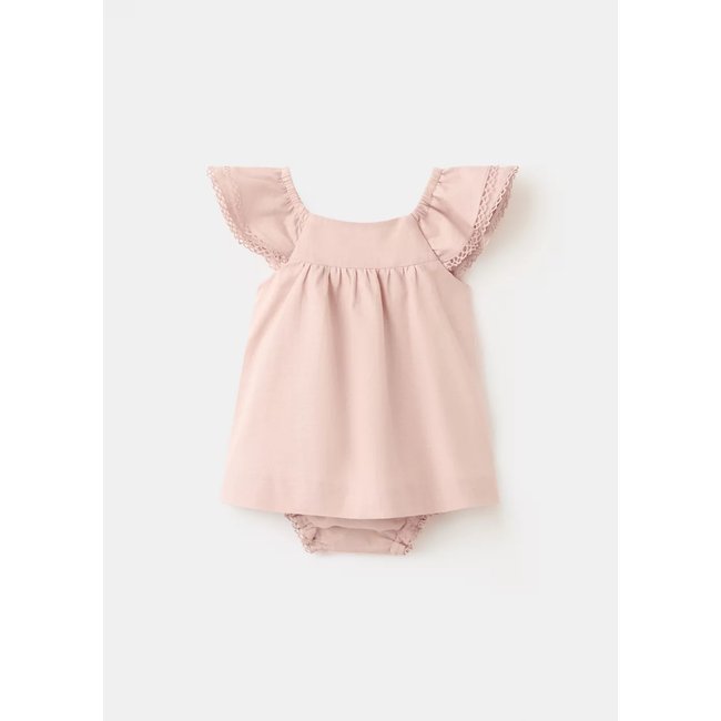 Robe et culotte lin rose <span itemprop=