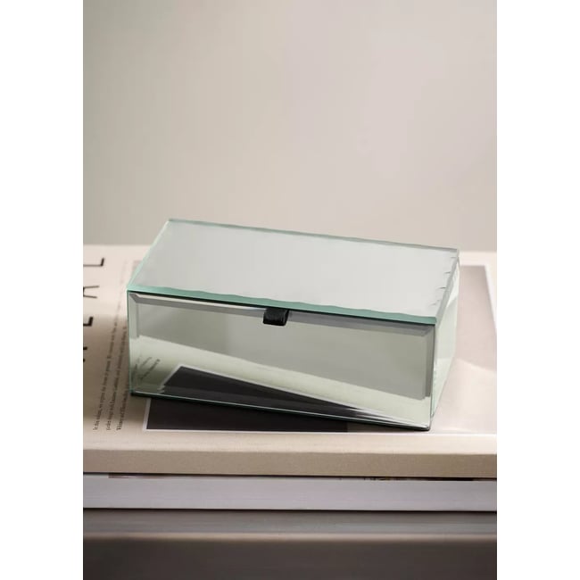 Boîte rectangulaire effet miroir Couleur argent <span itemprop=