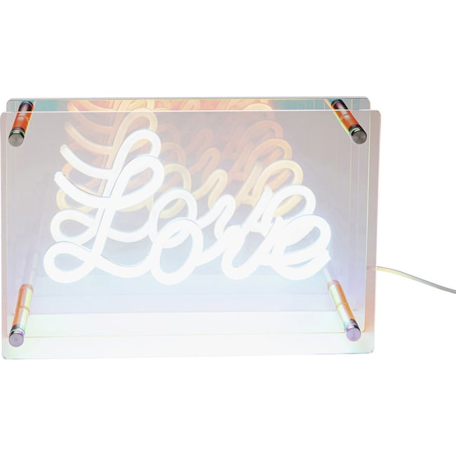 Lampe à poser LED Font LOVE transparent <span itemprop=