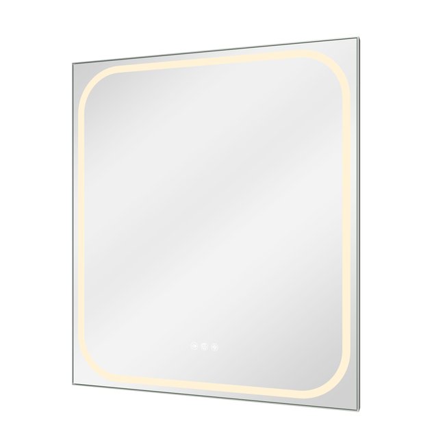 Miroir avec lumières intégrées en verre REMIX Couleur gris <span itemprop=