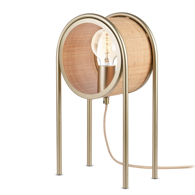 Lampe à poser en fibre naturelle - BOB Couleur beige <span itemprop=