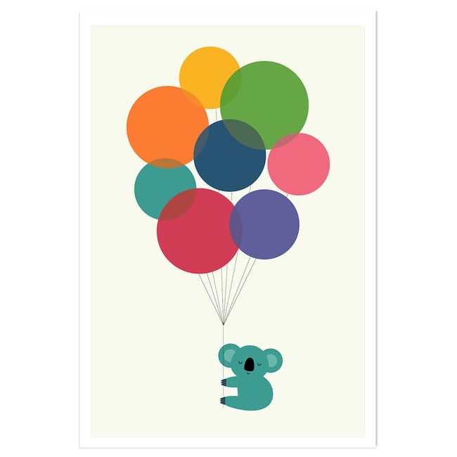 Affiche enfant koala ballon - HEXOA