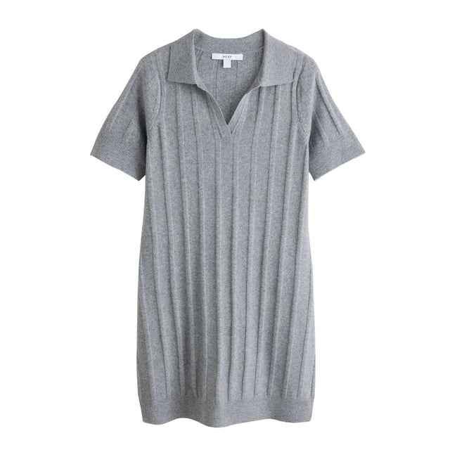 Robe polo courte ultra-douce manches courtes gris <span itemprop=