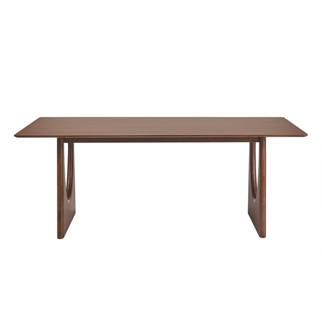 Table à manger design rectangulaire en bois foncé noyer L200 cm KUALA - MILIBOO