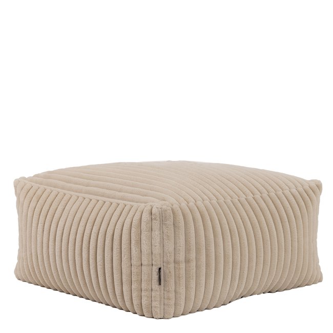 Pouf modulable imitation fourrure côtelée Oeko-Tex®, TETRA Couleur beige/naturel <span itemprop=