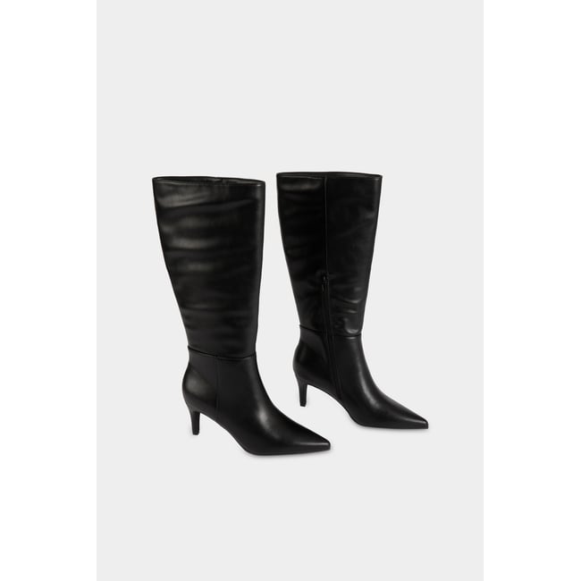 Botte à talon similicuir noir <span itemprop=