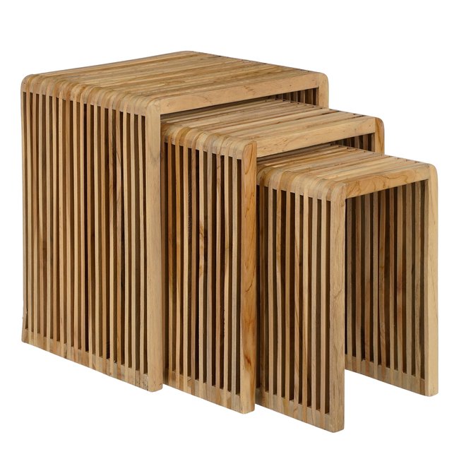 Lot de 2 tables d'appoint YONKER Couleur brun <span itemprop=