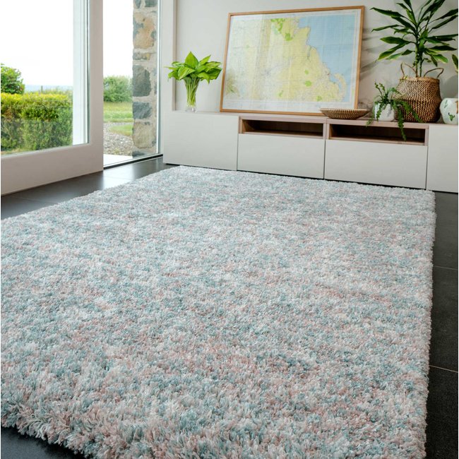 Tapis à poils longs, CAMBERLEY Couleur bleu <span itemprop=