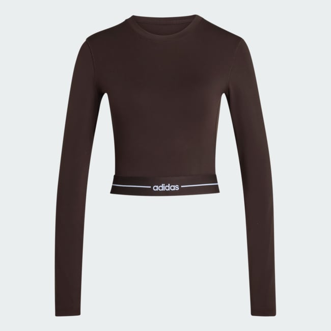 T-Shirt Manches Longues Cropped Hyperglam T-Shirt Manches Longues Cropped Hyperglam aurora coffee <span itemprop=