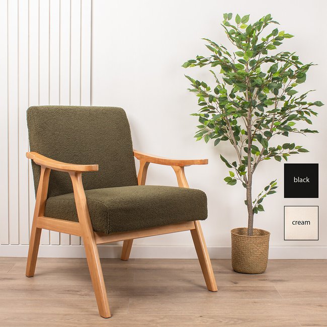 Mid Century Bouclé Armchair - SO'HOME