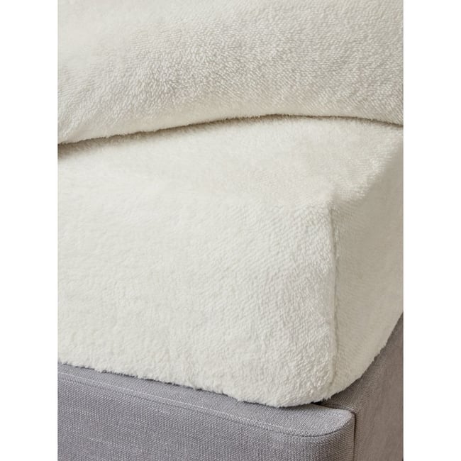 Drap en molleton éponge crème <span itemprop=