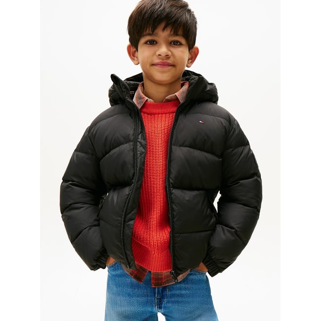 Hooded Padded Jacket, black, TOMMY HILFIGER