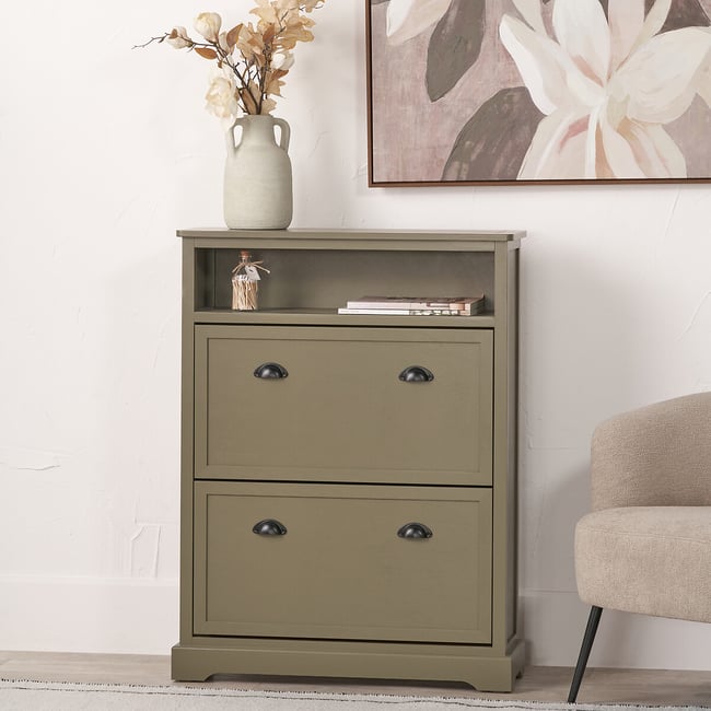 Cotsen Pine Wood Shoe Cabinet - SO'HOME