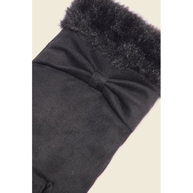 Gants avec noeuds noir <span itemprop=